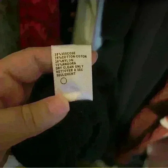 James Perse Short Sleeve Ribbed Knit Twist Dress Angora Blend Black Size 4 - Picture 3 of 4